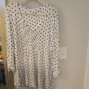 Kim Rogers Black and White Polka Dot Blouse